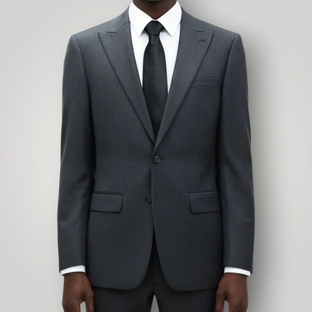 ALFANI Slim fit Mens 2 Piece Suit Blazer Jacket 40L Pant 32Wx34L Wool Gray NWT